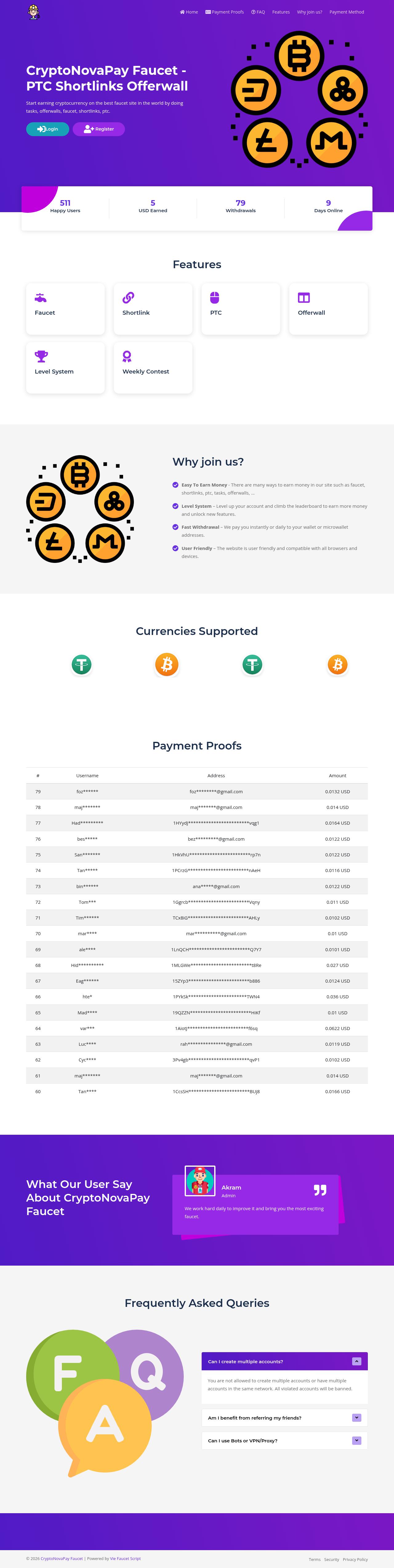 CryptoNovaPay Homepage